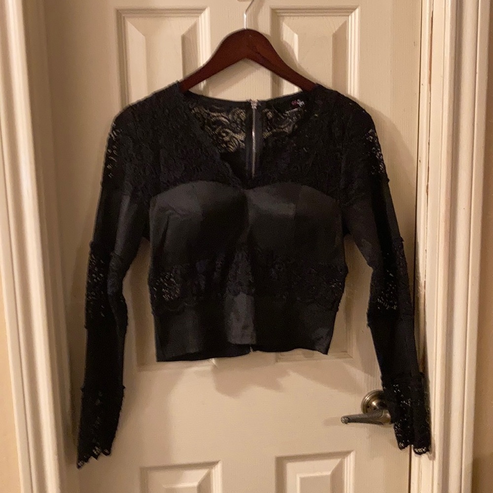 OH YES BLACK LACY AND SEXY BLOUSE
